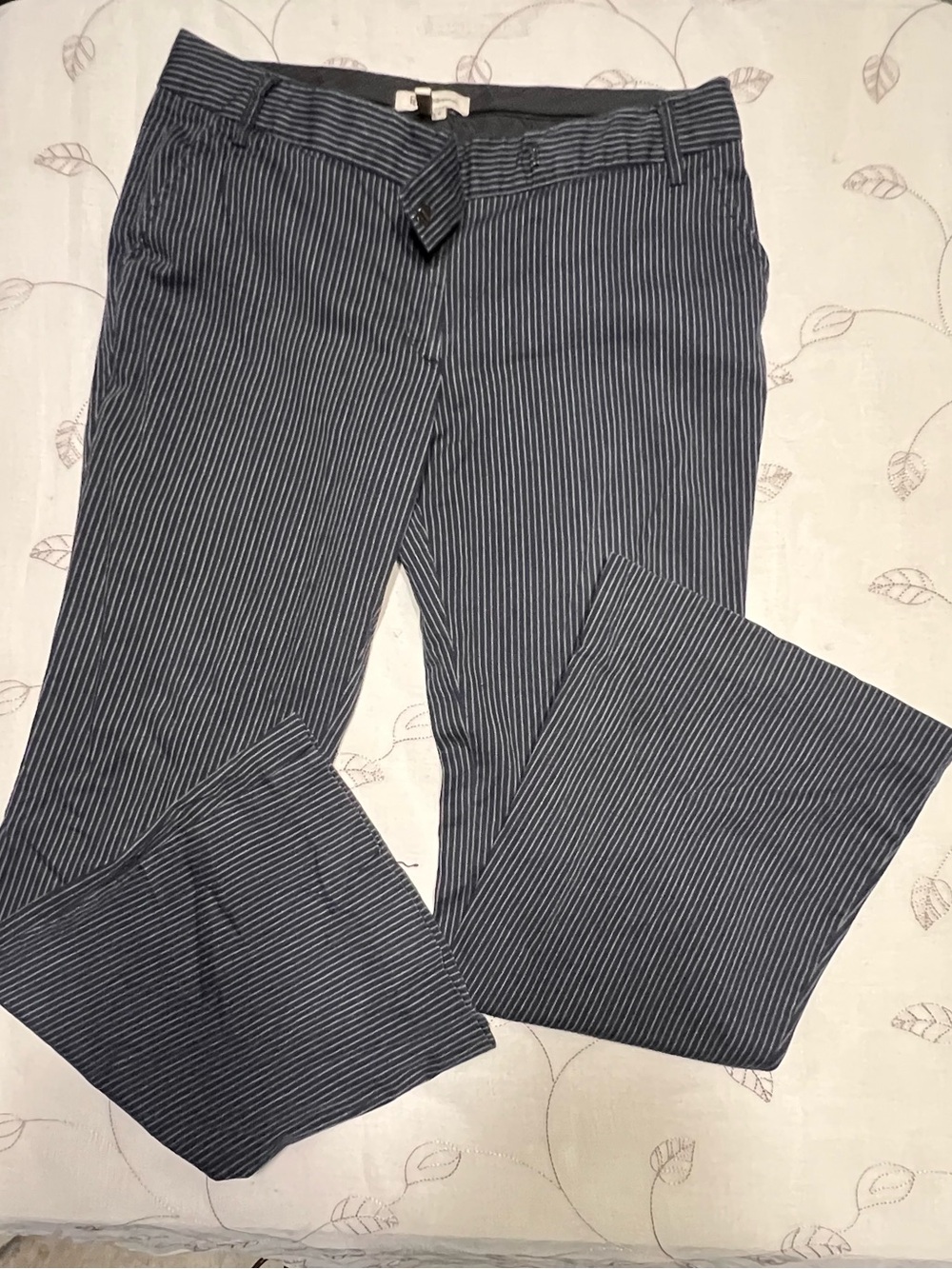 BCBGeneration Navy Pinstripe Skirt-Lined Trousers